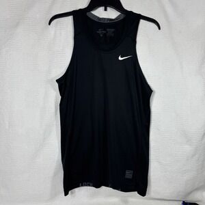 Nike Pro Women's Size Medium Black Active Tank Mesh Fabric on‎ back